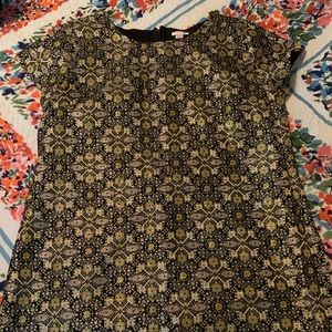 Metallic Short sleeve shift dress XXL